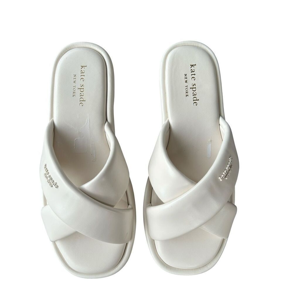 kate spade new york Rio Crisscross Slide Sandals, Ivory, size 10.5, NWOT